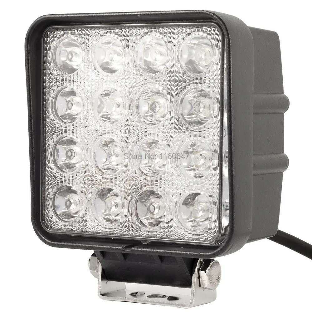 SOLICHT 10x4,5 дюймов светодиодный рабочий свет 48 Вт 9-32 в 60 градусов прожектор светодиодный 16 шт. 3 Вт светодиодный прожектор автомобиль 48 Вт рабочая лампа для квадроциклов, езды по бездорожью трактор