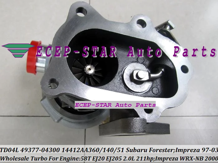 TD04L 49377-04300 49377-04100 14412-AA151 Турбокомпрессор Для SUBARU FORESTER 98-04, автомобильные аксессуары, брелок для автомобиля SUBARU, 97-03 WRX-NB 2000 58 T EJ205 2.0L 211HP