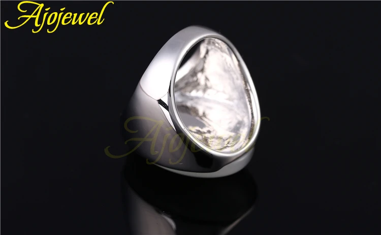 Ajojewel Размер 7-10 одиночные большие белые опаловые каменные кольца на палец, мужские и женские модные ювелирные изделия оптом