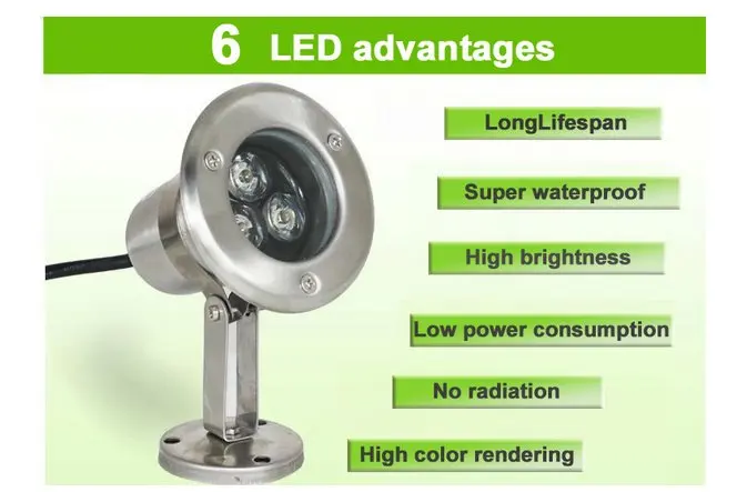 RGB LED IP68 Подводные лампы аквариум ip68 3 Вт 6 Вт 9 Вт 12 Вт 15 Вт 18 Вт Водонепроницаемый фонтан пруд бассейн Luces 12 В 220 В 110 В Бесплатная доставка