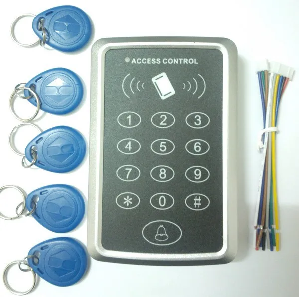 RFID бесконтактная дверь Клавиатура доступа системы 125 KHz EM ID Контролер карты доступа + 5 шт rfid-тегов