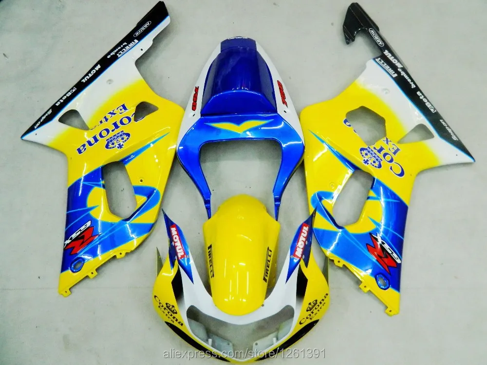 Инжекторный для SUZUKI GSXR600 GSXR750 K1 01 02 03 синий или желтый цвет) GSXR600 750 ввиде горшка 01-03 GSX-R600 750 2001-2003 набор для тела