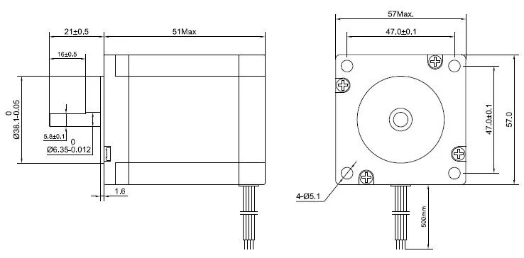 0.9deg Nema 23 шагового двигателя 0.9Nm(127.5oz.in) 0.38A 57x51 мм 4-свинец Nema23 шагового двигателя 57 двигатель ЧПУ Станок токарно-винторезный с фрезерный станок