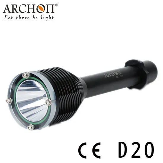 ARCHON D20 Cree XM-L T6 1200 люмен 3 режима профессиональный светодиодный фонарик для дайвинга(2*18650 или 4* CR 123A