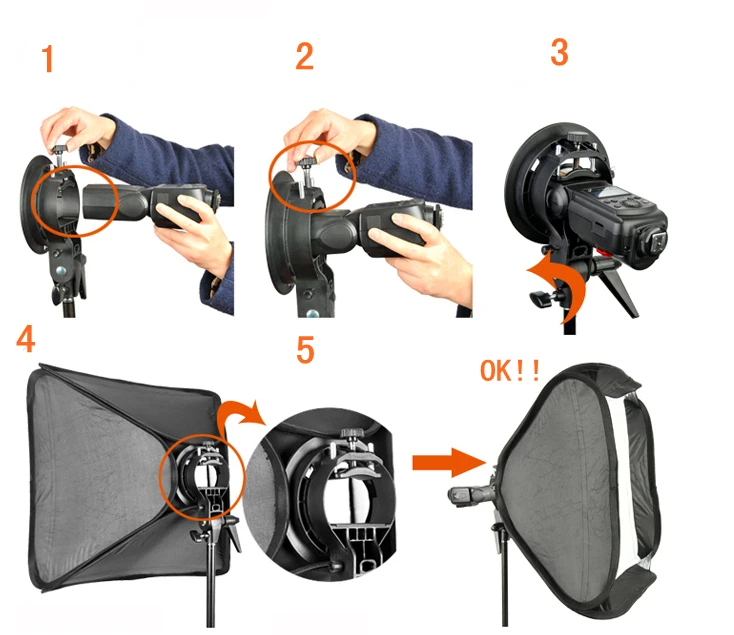 GODOX s-тип Bowens кронштейн+ 80x80 см 3" складной портативный Фотостудия софтбокс рассеиватель сумка комплект для вспышки Speedlite блюдо