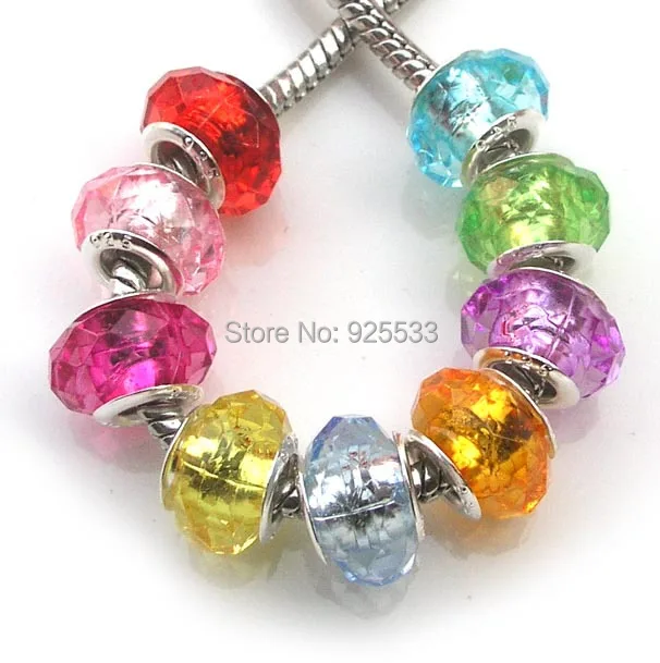 20Pcs Mixte Couleur Oeil De Chat Acrylique Perles//Core Fit European Charm Bracelets