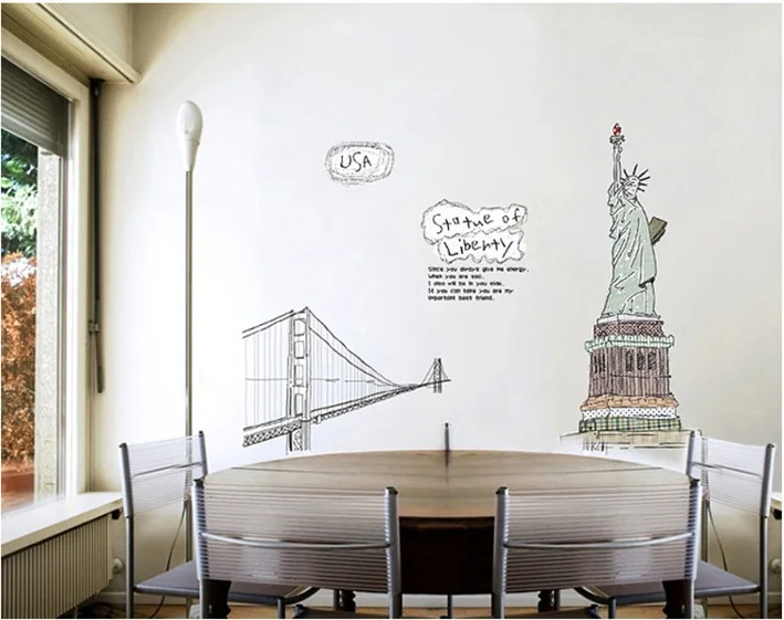Hot Pvc America Usa Status Of Liberty Wall Sticker Diy Room Usa Status Of Liberty Wall Sticker