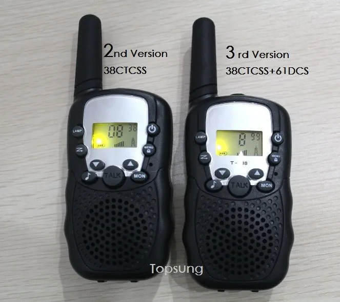 Новое радио walkie talkie пара t388 пмр/фрс vox руки- бесплатно портативный radios+99 индивидуальный код вт/+earphones светодиодный фонарик