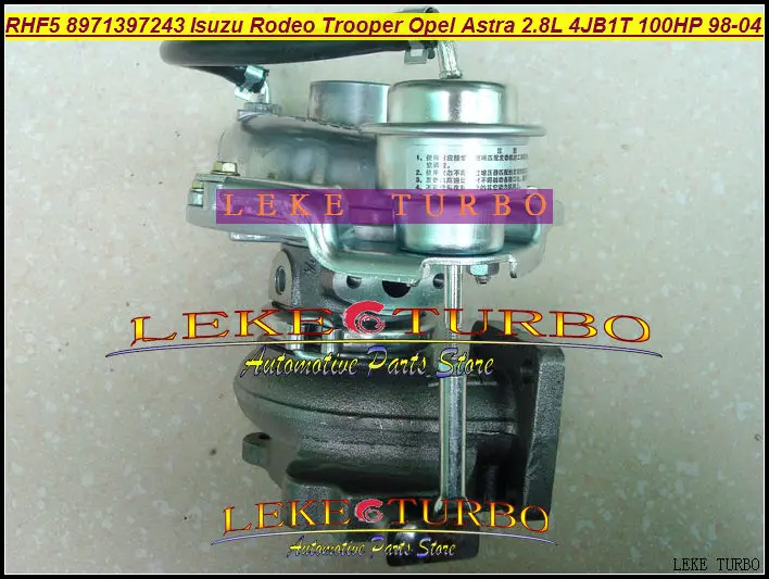- RHF5 8971397243 Turbo Turbocharger For ISUZU Rodeo Trooper OPEL VAUXHALL Astra 2.8L TD 1998-2004 100HP -