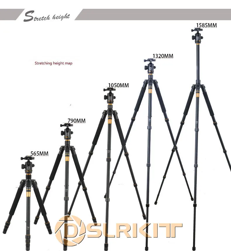 Профессиональный Портативный штатив из алюминиевого сплава монопод+ QZSD-02 шаровая Головка+ Карманный Набор Q999 Q-999