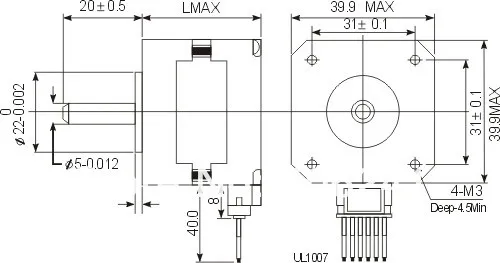 Leadshine 39HS01 шаговый двигатель NEMA16 серии, 2-х фазный, DM422C M415 езды на автомобиле
