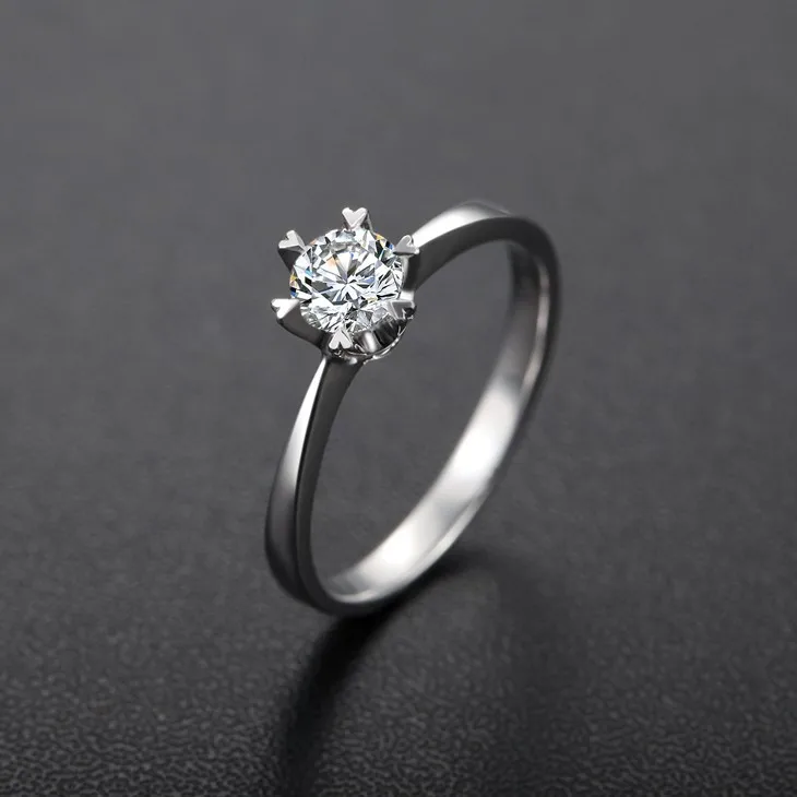 ZOCAI LOVE'S CONCERTO 0,23 КТ Сертифицированный F-G/SI круглая огранка 18 K из белого золота с бриллиантами кольцо W00236