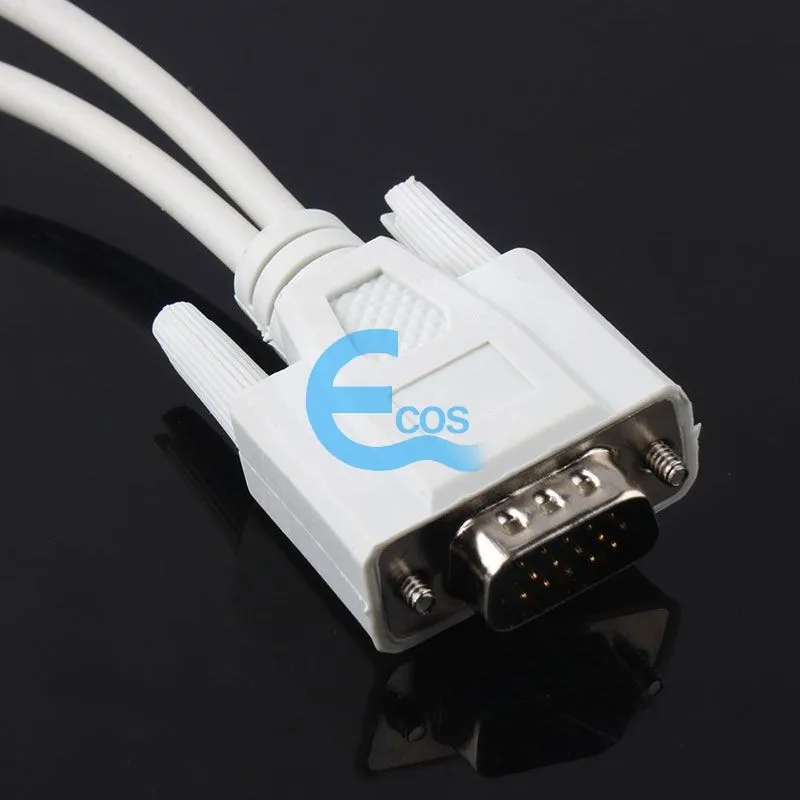 15 Pin VGA Мужской 2 VGA SVGA Женский адаптер сплиттер видео монитор Y кабель#53853