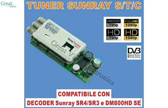 1 шт./лот 3 в 1 Sunray SR4 800se тройной тюнер для DM800HD SE DM 800 HD Se DVB-S2/-C/-T приемник 3 в 1 тюнер sunray sr4 800HD se