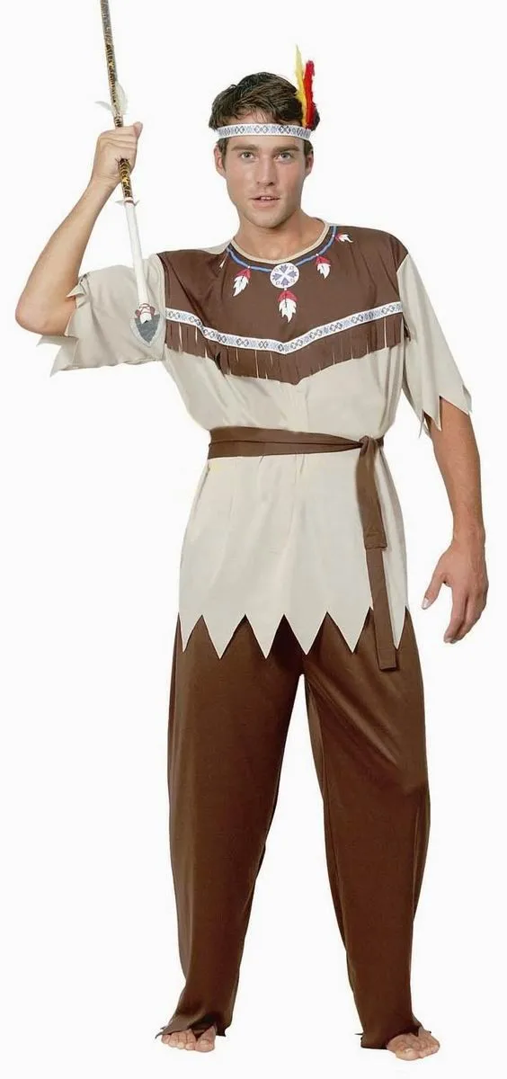 Mens Native American Man Fancy Dress Costume