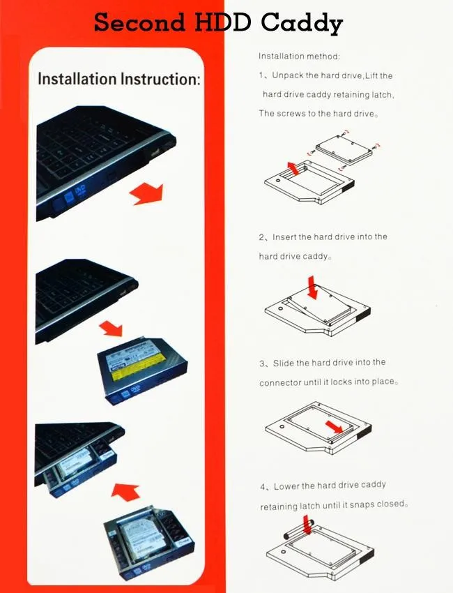 5 шт. 2nd Caddy 12,7 мм SATA для sata 3,0 чехол 2," драйвер жесткого диска внешний SSD HDD корпус жесткого диска CD DVD rom Оптический отсек ноутбука ПК