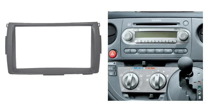 Двойной Din стерео панель для Toyota Sienta радио фасции DVD Dash Монтажная Установка отделка комплект рамка