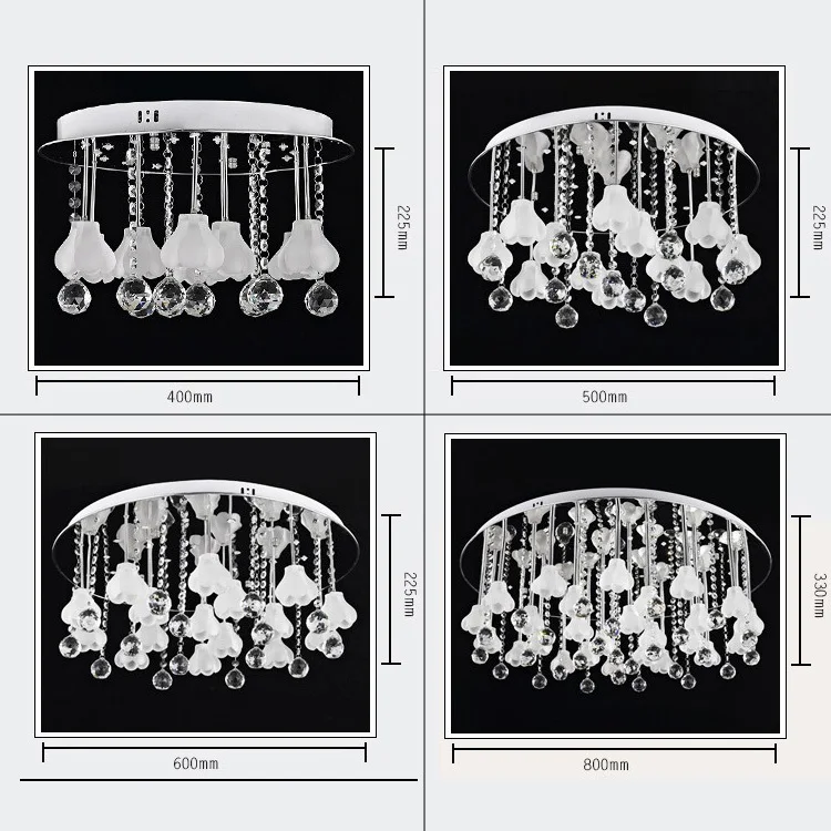 Хрустальный стеклянный цветочный светодиодный потолочный светильник для столовой из нержавеющей стали для гостиной/кабинета элегантный стеклянный потолочный светильник