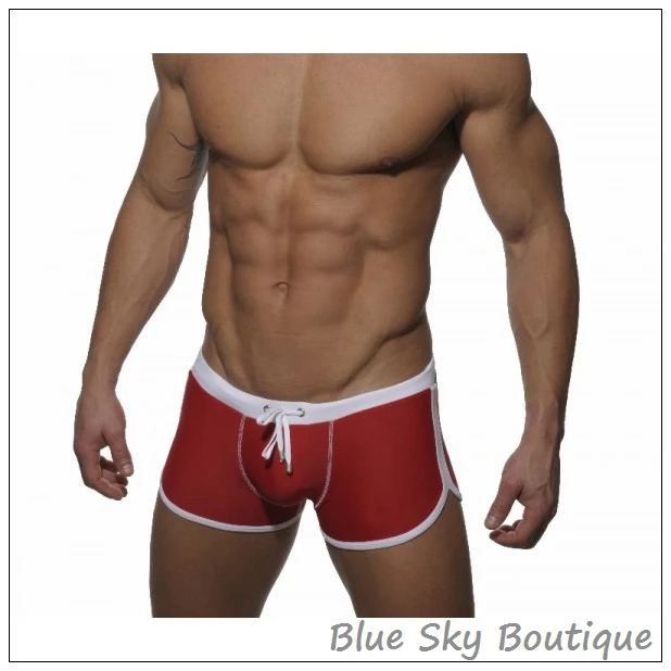 mens red swimsuit