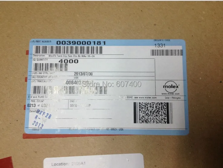 0039000181 СОЕД СРОК женщина 18-24awg золото 3900-0181 molex Инструменты для наращивания волос терминалы 39000181 корпуса 100% новые 39-00- 0181