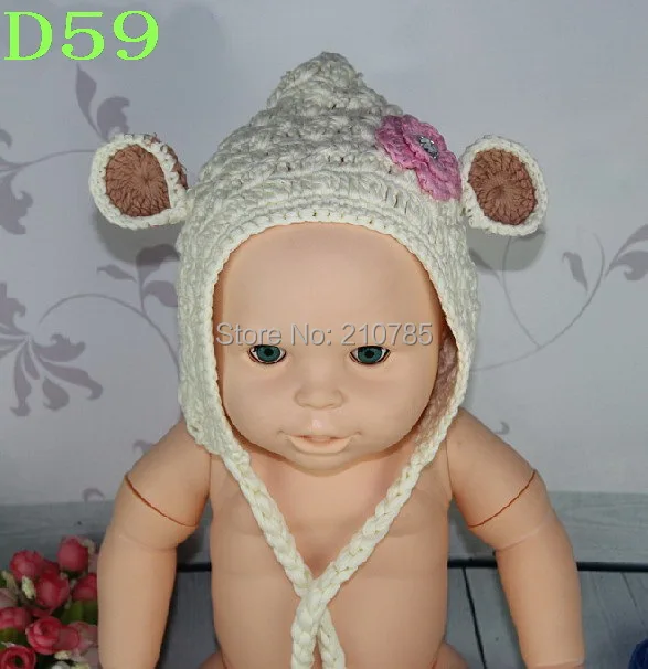 Милый овечий стиль детский вязаный чепчик ручной работы реквизит для фотосъемки новорожденных шляпа