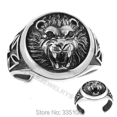 Тяжелая Лев Головы Браслет Нержавеющая сталь Jewelry Готический Крест Байкер манжета Для мужчин Двигатель браслет sjb0196