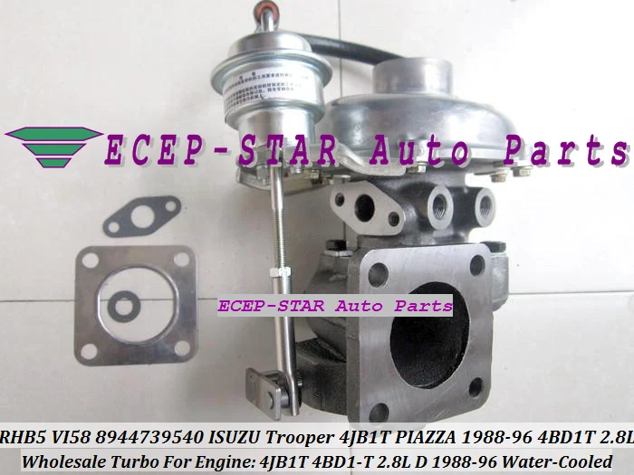 RHB5 VI58 8944739540 Water-Cooled TURBO Turbocharger Fit For ISUZU Trooper 4JB1T PIAZZA 1988-1996 4BD1-T 2.8L D With Gaskets (1)