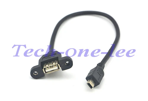 10 шт./партия USB A Female To Mini 5Pin мужской удлинитель USB-A F крепление на панель Mini usb M разъем 5pin Кабель-адаптер