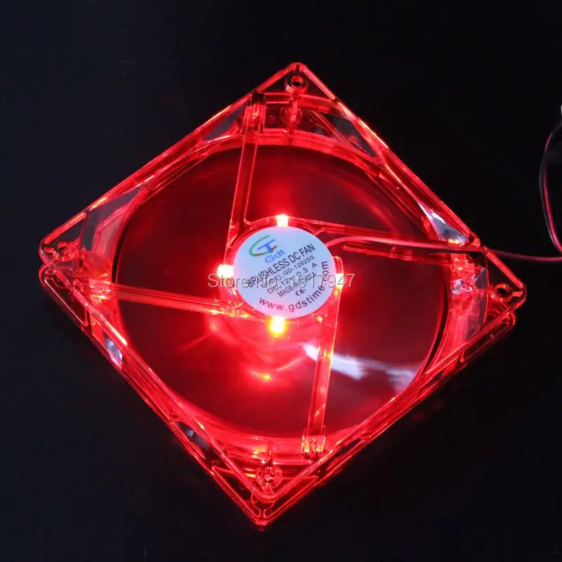 Из 2 предметов много gdstime красный светодиодный PC чехол для ноутбука радиатора кулер вентилятор охлаждения dc 12 В 4 P 120 мм 120x120x25 мм 12025 s