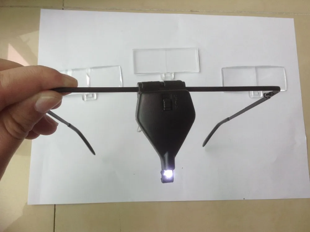 LED лупа стоматолог увеличительное Стекло с тремя объектив Светодиодные 1.5x, 2.5x, 3.5x mg9157-3