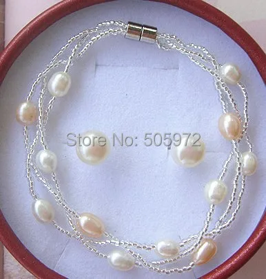 Wholesale Fashion Real Freshwater Pearl Jewelry Set, Bridal Jewellery Set, Exquisite Bridal Wedding Jewelry Set Accessory