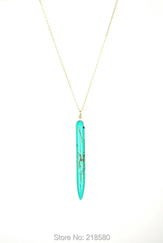 Sn-070 Howlite Спайк точка Цепочки и ожерелья на золотой или серебряной цепи