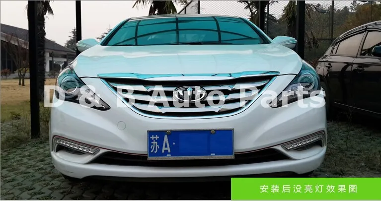 1 пара популярных светодиодных фар передние лампы с световой панелью для hyundai Sonata 2010'-up