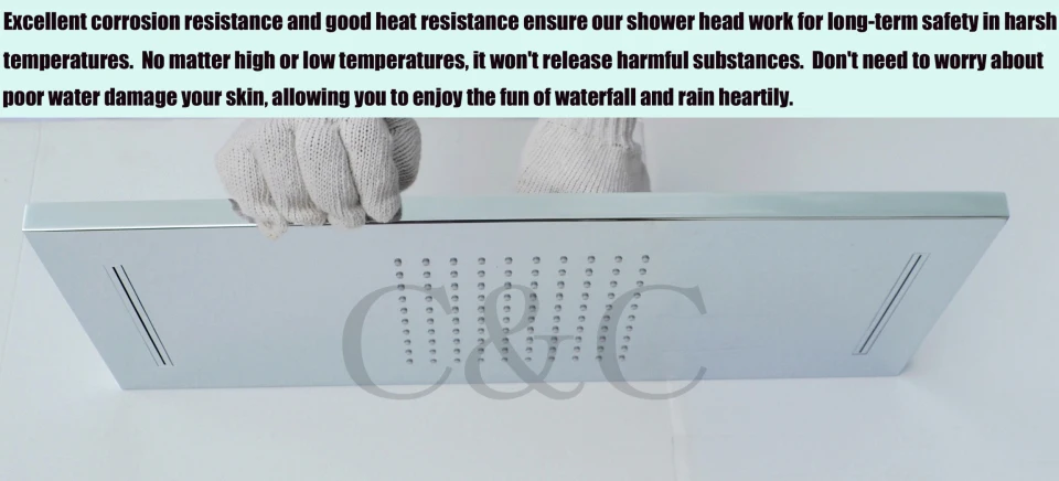Chrome двойной дождь и водопад Насадки для душа и массаж форсунки термостатический осадки Ванная комната кран Набор i007-wr55x23m