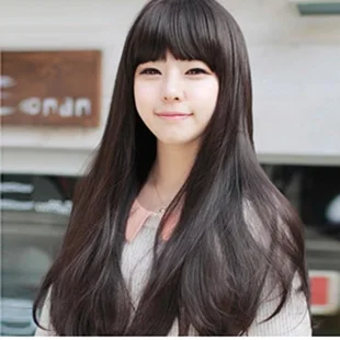 Seductive Black Long Straight Hair Wig Bobo Bangs Stylish Women Black Long Straight Neat Bangs Synthesis Cosplay Hair Full Wig Wig Full Wig Wigwig Long Straight Aliexpress