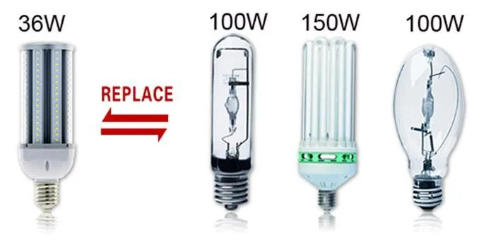 36 Вт E27 E40 светодиодный кукурузный светильник/36 Вт светодиодный уличный светильник 360 градусов AC 85-265V
