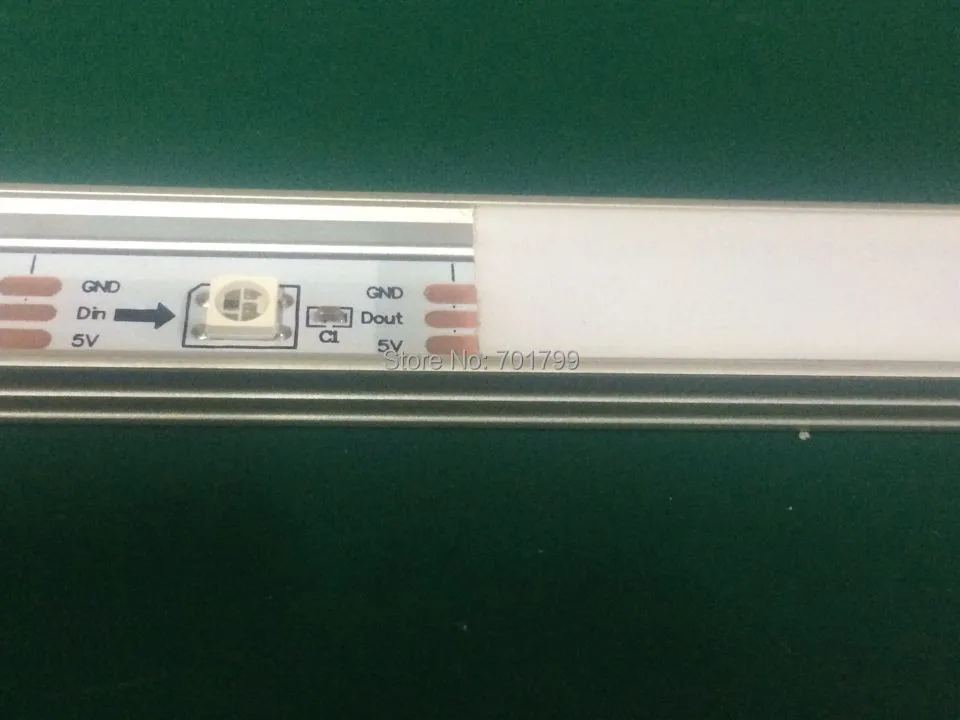 Адресуемых rgb полный цвет 1 м DC5V WS2812B светодиодный жесткий стержень, 32 пикс./м; с молочной оболочкой