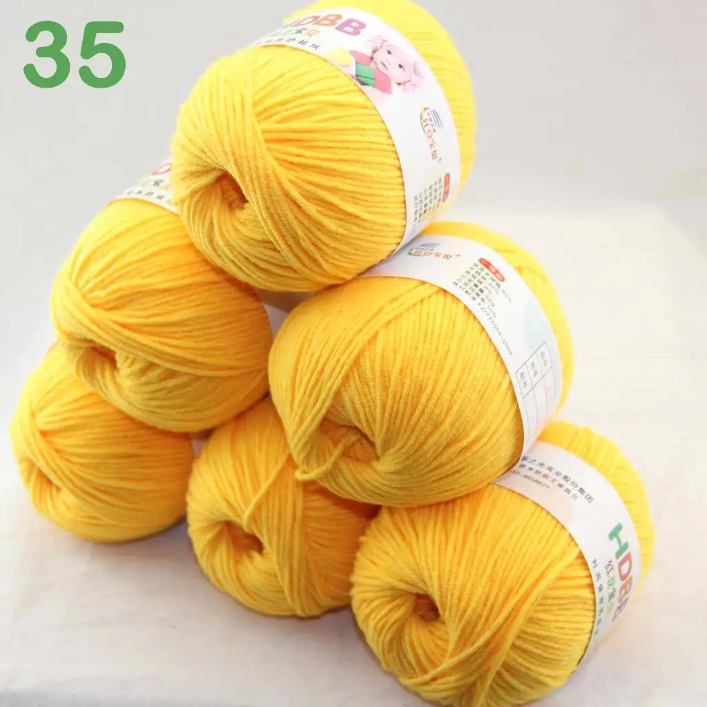Распродажа 6ballsx50g мягкие хлопковые Детские Пряжа новые окрашенные вручную шерстяные носки декоративная ленточка пряжа для вязания оранжевый 2075-14-6