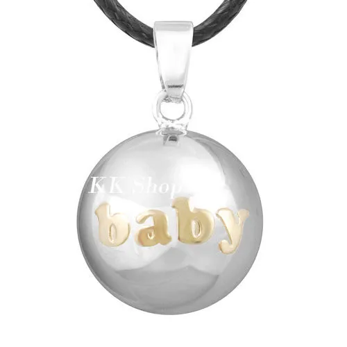 Baby Shower гармония бола Цепочки и ожерелья прекрасный ребенок Медь металла Беременность кулон Воск Цепочки и ожерелья ангел абонент N14NB165
