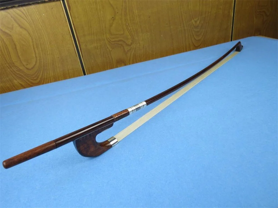 Германия стиль барокко snakewood бас лук, верхний уровень белым bowhair, бас Скрипки лук