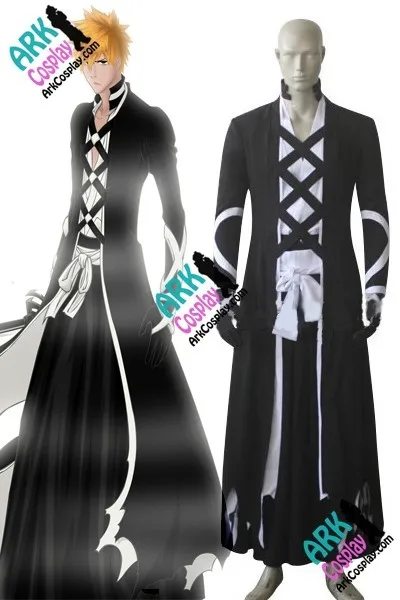 Блич Ичиго Куросаки косплей Bankai кимоно косплей, черные мужские костюм для косплея по Вселенной Блич