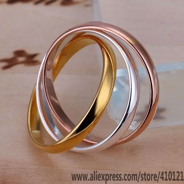 R058 горячая распродажа Серебряный fine jewelry, ювелирных изделий из серебра 925 очаровательные модные тройное кольцо/dsoamjva enkanera