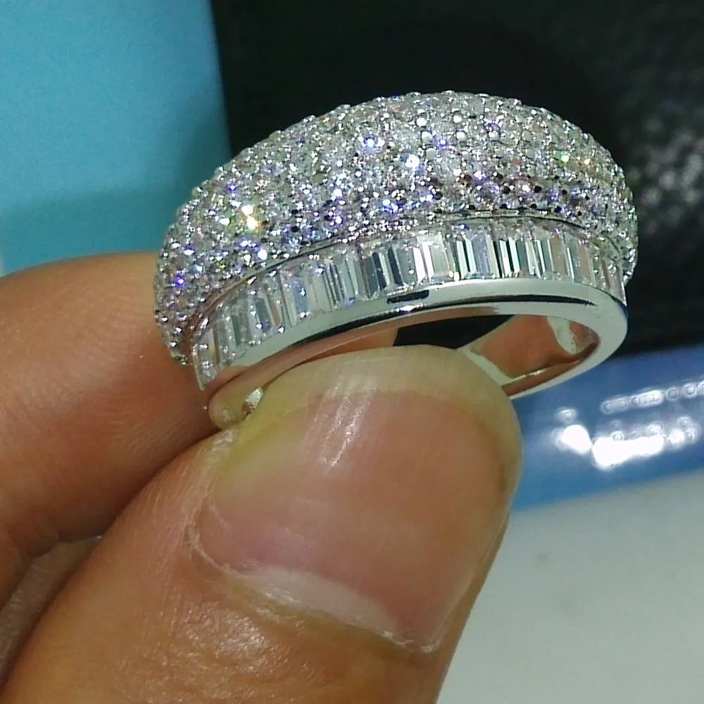 Choucong ослепительно Принцесса Cut Stone 5A камень циркон 10kt Gold Filled обручальное кольцо набор Sz 6-9 R66
