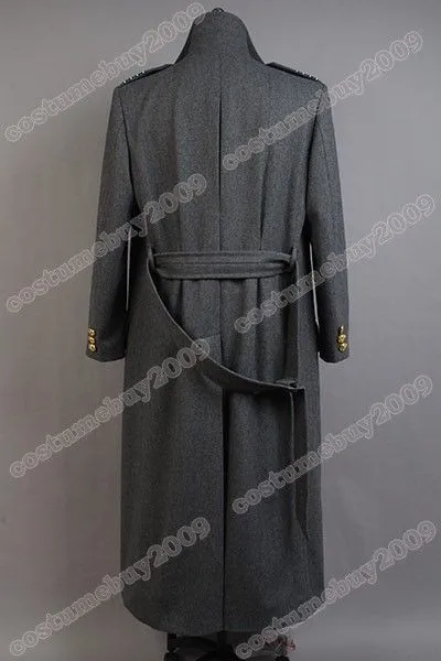 Torchwood Doctor Captain Jack Harkness Jacket Wool Coat Costume Grey Ver8