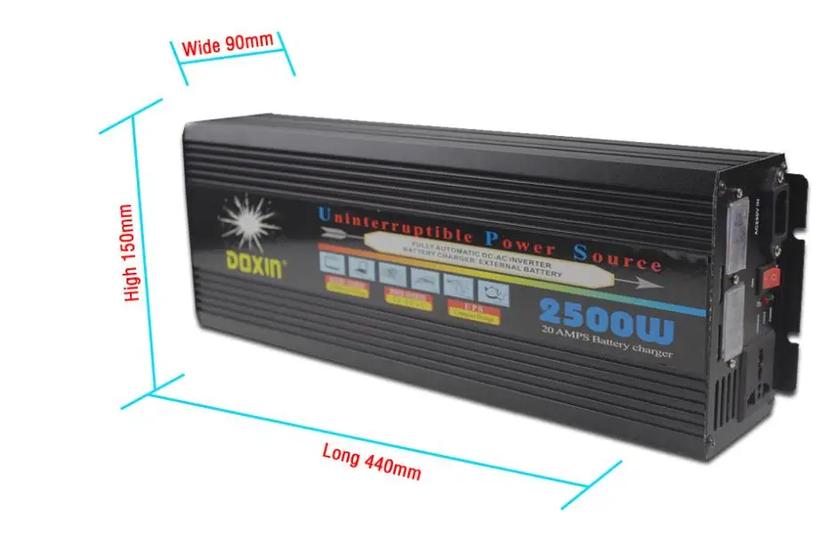 AC/DC/AC автомобильный инвертор 12V 220V 2500W Универсальная Система бесперебойного питания/источник бесперебойного питания UPS