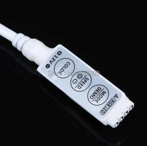 12 В мини 3 Ключи RGB Цвет LED контроллер Яркость диммер для LED 3528 5050 полосы света(с DC штекер