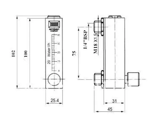 Расходомер Газа rotameter кислорода расходомера воздуха панели LZM-6T с клапаном 0,5-3LPM/1-6SCFH управления