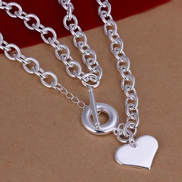 N255 горячие продажи тонкой с серебряным покрытием Jewelry оптовая цена завода 925 Подвески Бесплатная доставка Модные multi-сердца цепи/AGY