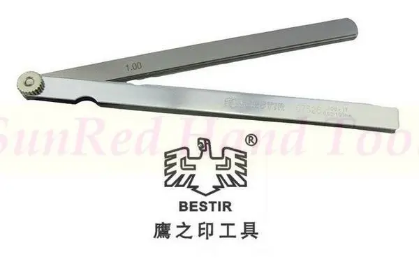 BESTIR производство Тайвань весь термообработанный пружинный стальной хромирующий метрический щупальный Калибр лезвия 150*17 лист(0,02-1,00 мм) № 07524