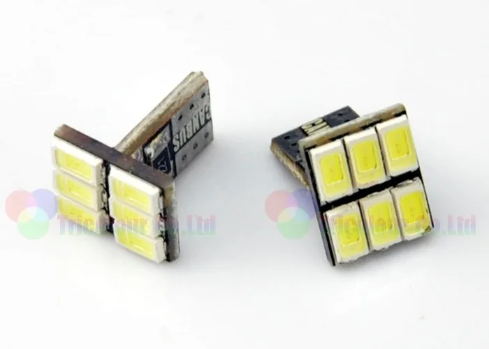 Autoec 100x T10 W5W T10 194 168 5730 6 SMD может-ошибка шины со светодиодной подсветкой Габаритные огни чтения Лампы для мотоциклов белого и синего цвета интерьера Light# lb65